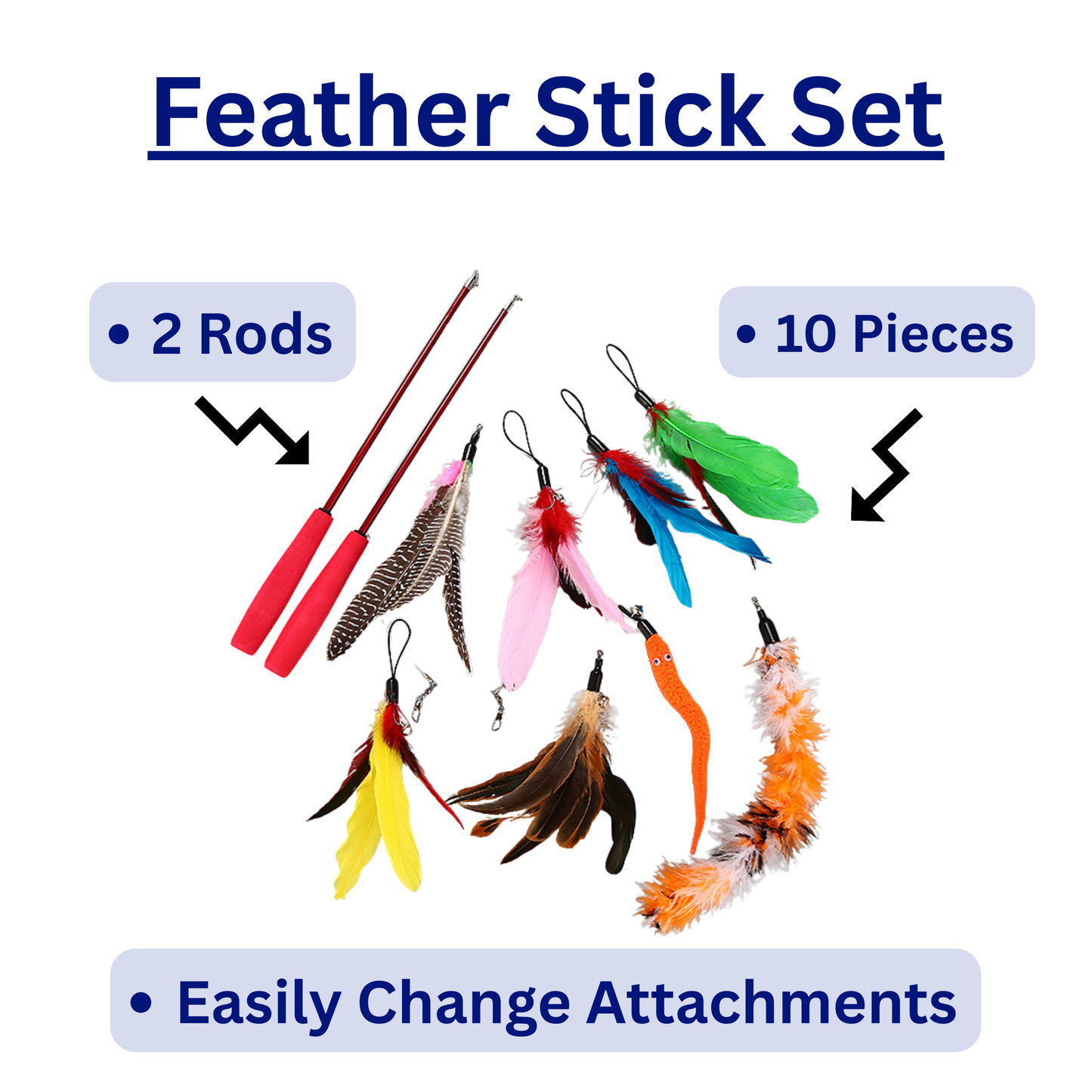 Interactive Cat Play Bundle – 4 Toy Set for Chasing, Hunting & Enrichment